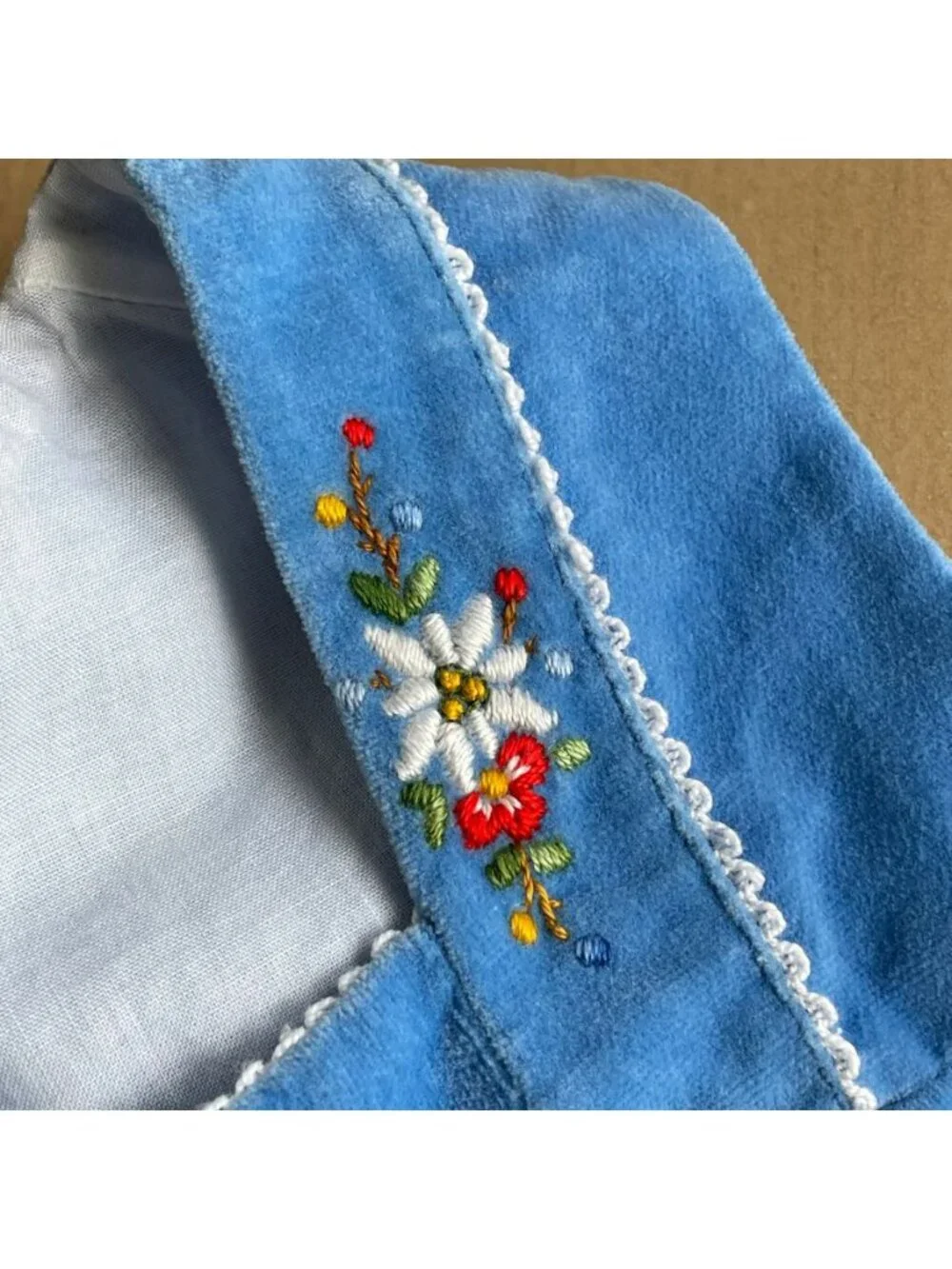 Vintage Rare Swiss 100% Woven Cotton Embroidered‎ Toddler Girl Tank Top - Size 2